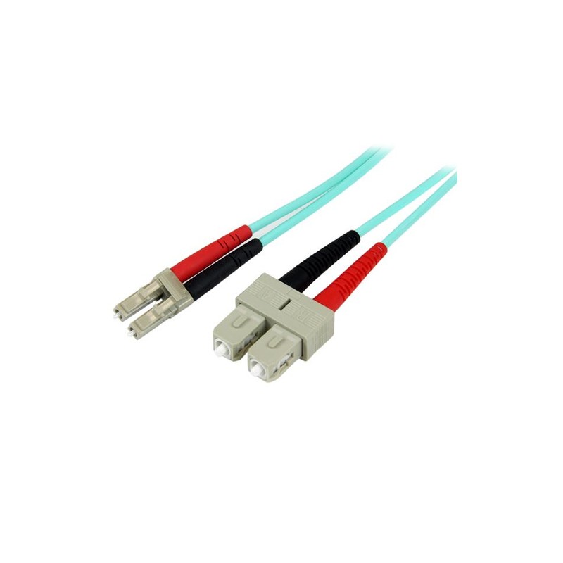 StarTech.com Fiber Optic Cable - 10 Gb Aqua - Multimode Duplex 50/125 - LSZH - LC/SC - 2 m