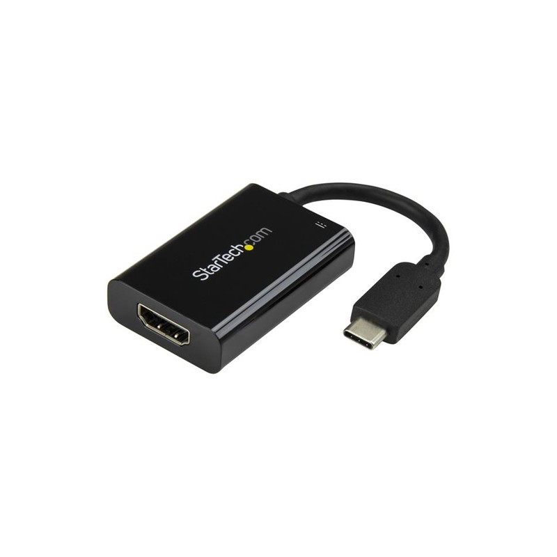 StarTech.com USB-C to 4K HDMI Adapter with USB Power Delivery - 60 Watts - Black