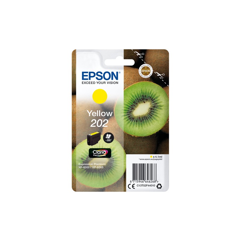 Epson Kiwi Singlepack Yellow 202 Claria Premium Ink