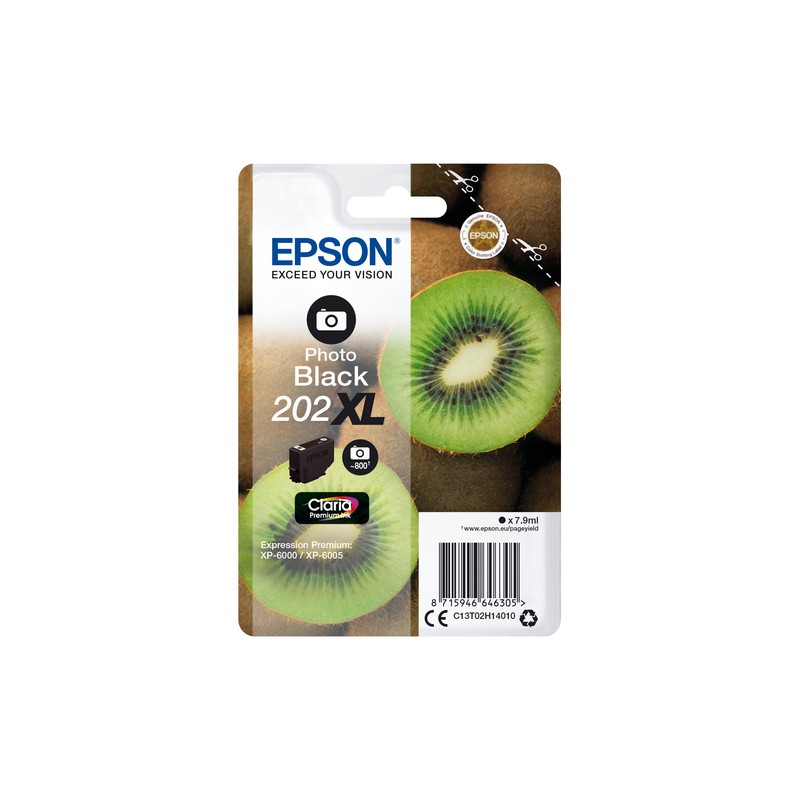 Epson Kiwi Singlepack Photo Black 202XL Claria Premium Ink