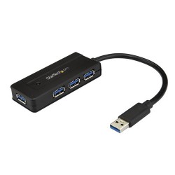 StarTech.com 4-Port USB 3.0 Hub - Mini Hub with Charge Port - Includes Power Adapter