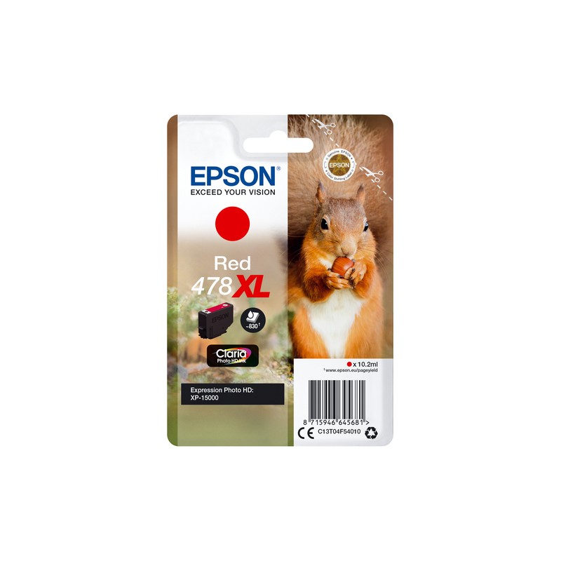 Epson Squirrel Singlepack Red 478XL Claria Photo HD Ink