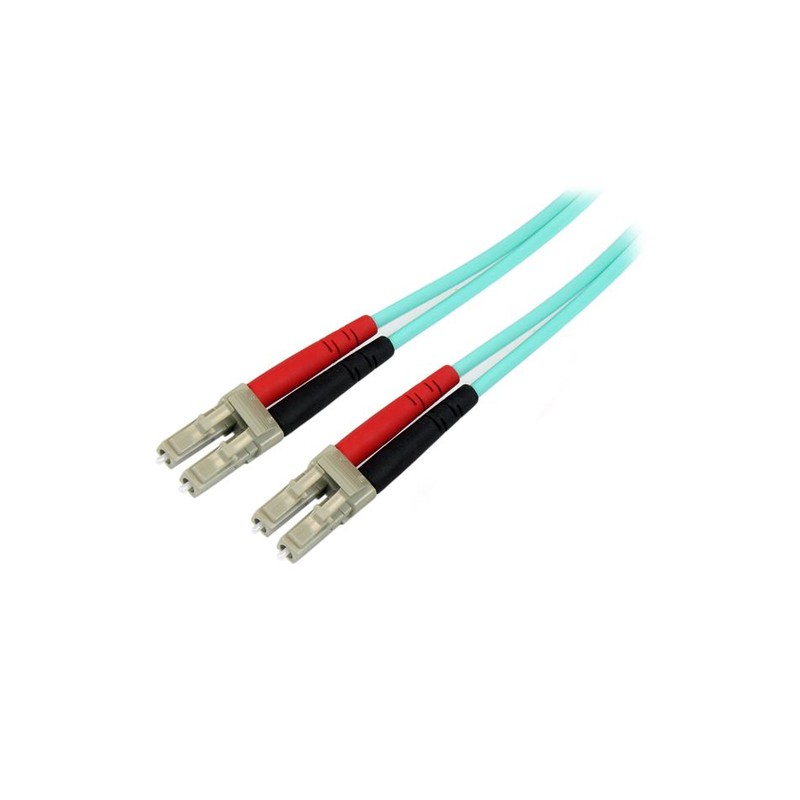 StarTech.com Aqua OM4 Duplex Multimode Fiber Optic Cable - 100 Gb - 50/125 - LSZH - LC/LC - 3 m