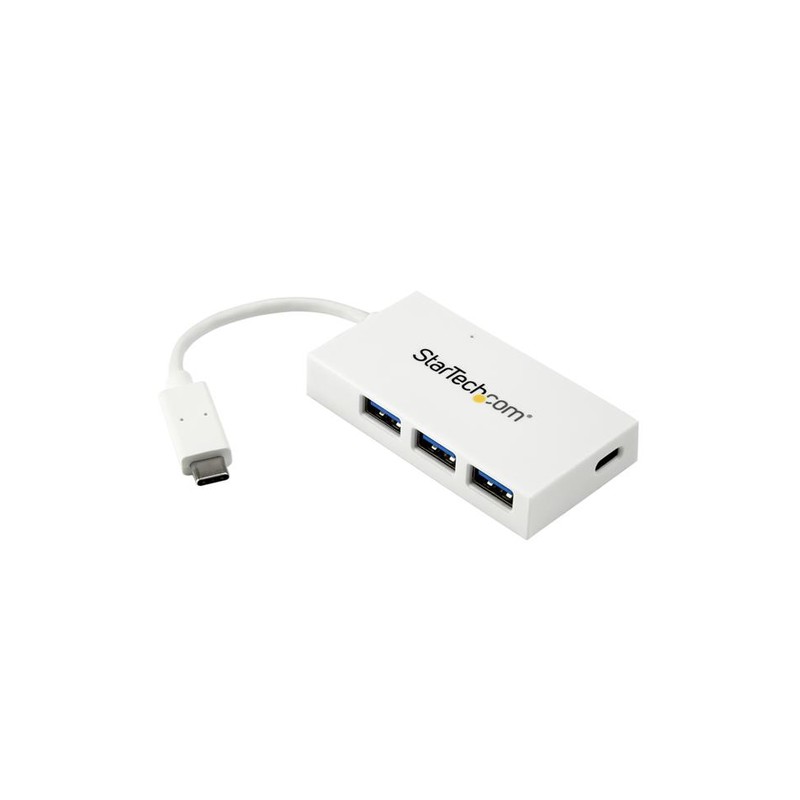 StarTech.com 4-Port USB-C Hub - USB-C to 1x USB-C and 3x USB-A - USB 3.0 Hub - White