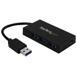 StarTech.com 4-Port USB Hub - USB 3.0 - USB-A to 3x USB-A and 1x USB-C - Includes Power Adapter