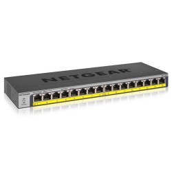 Netgear GS116PP Unmanaged Gigabit Ethernet (10/100/1000) Black Power over Ethernet (PoE)