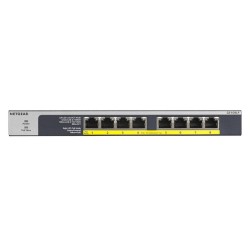 Netgear GS108LP Unmanaged Gigabit Ethernet (10/100/1000) Black,Grey 1U Power over Ethernet (PoE)