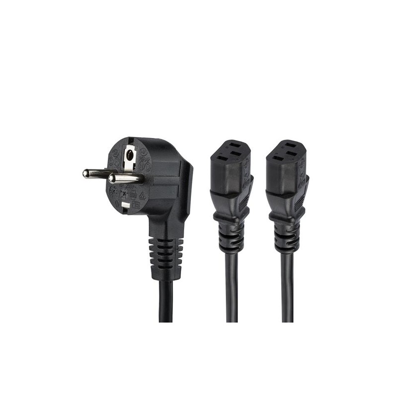 StarTech.com C13 Power Cord - Schuko CEE7 to 2x C13 - 2 m