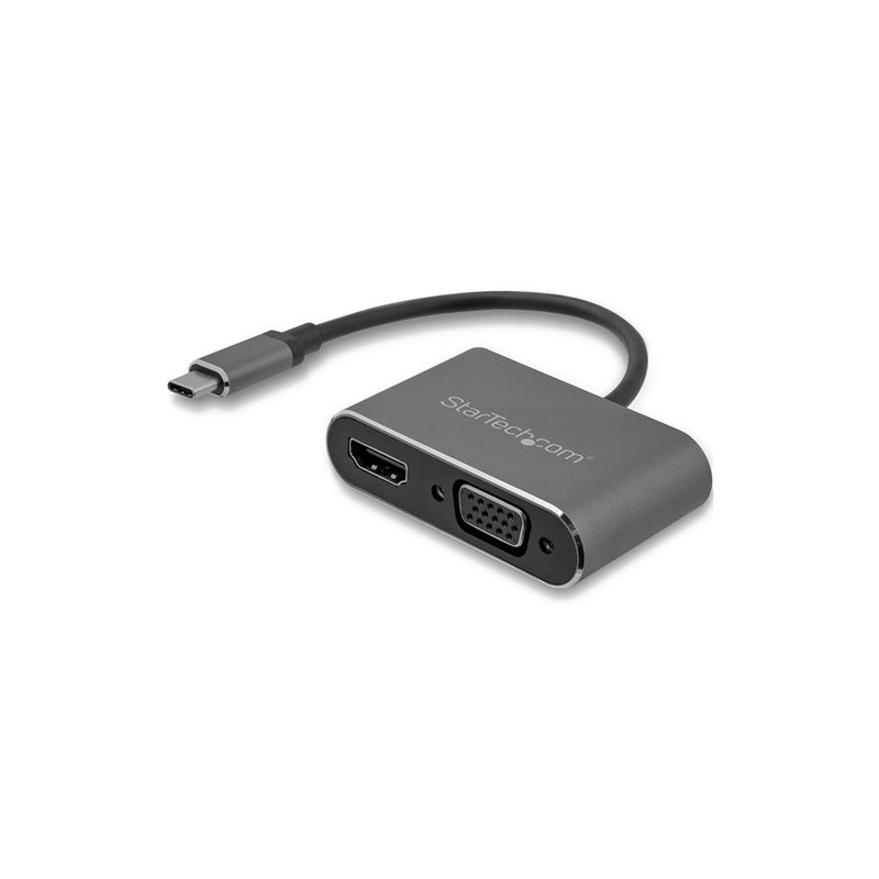 StarTech.com USB-C to VGA and HDMI Adapter - 2-in-1 - 4K 30Hz - Space Gray