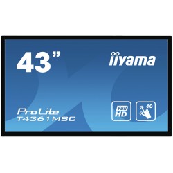 iiyama ProLite T4361MSC-B1 touch screen monitor 109.2 cm (43") 1920 x 1080 pixels Black Multi-touch Multi-user