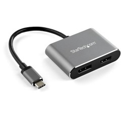 StarTech.com USB C Multiport Video Adapter - 4K 60Hz USB-C to HDMI 2.0 or DisplayPort 1.2 Monitor Adapter - USB Type-C 2-in-1 Di